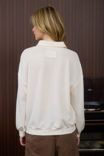 final edit snap button knit top | cream