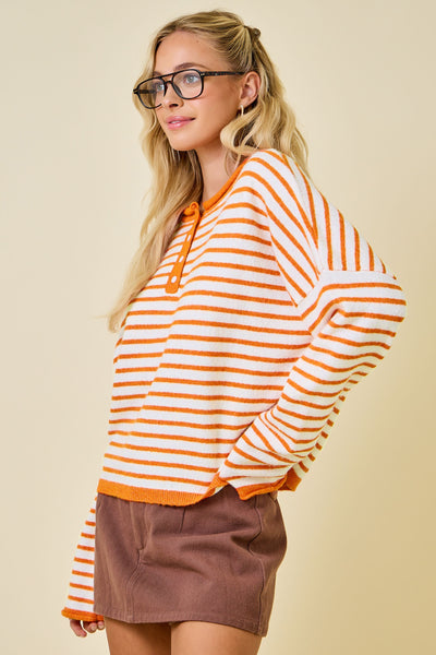 a certain something striped knit henley | sunkist