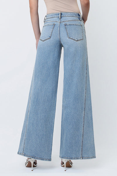 ellie mid rise twisted seam palazzo jeans | sulphur springs