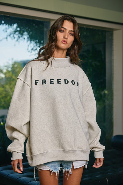 freedom + legacy reversible mock neck sweatshirt | ash grey