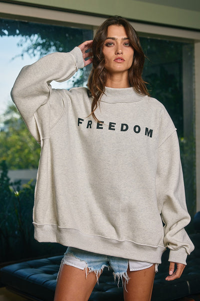 freedom + legacy reversible mock neck sweatshirt | ash grey