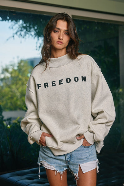 freedom + legacy reversible mock neck sweatshirt | ash grey