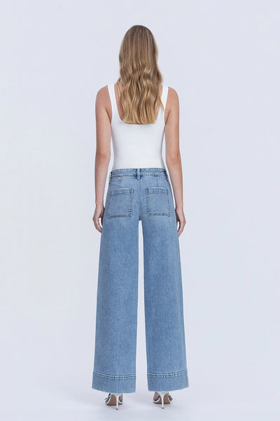 maxwell mid rise wide trouser hem jeans | understanding