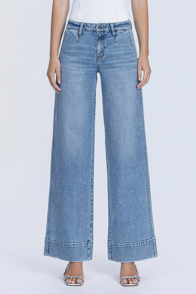 maxwell mid rise wide trouser hem jeans | understanding
