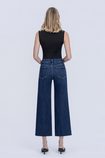 adler high rise crease line trouser hem crop wide jeans | caring