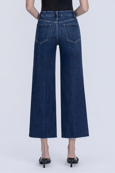 adler high rise crease line trouser hem crop wide jeans | caring
