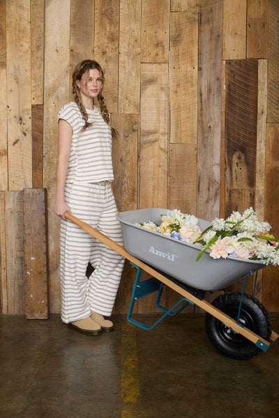 where you are striped knit set | khaki