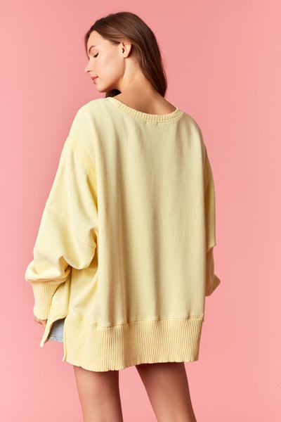 light finds you mineral washed french terry | light yellow