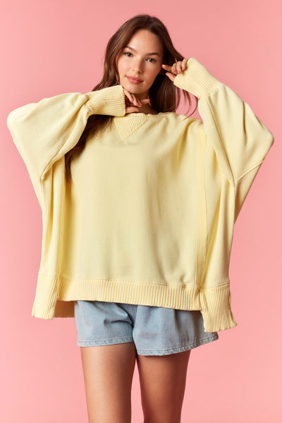 light finds you mineral washed french terry | light yellow