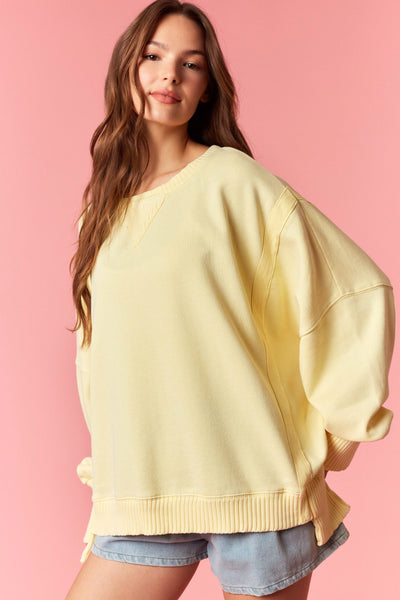 light finds you mineral washed french terry | light yellow