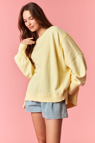 light finds you mineral washed french terry | light yellow