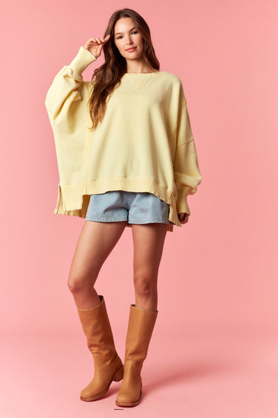 light finds you mineral washed french terry | light yellow