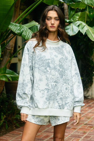 nothing but good luxe knit mock neck + short set | ivory + grey