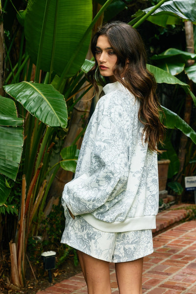 nothing but good luxe knit mock neck + short set | ivory + grey