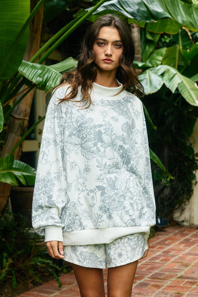 nothing but good luxe knit mock neck + short set | ivory + grey