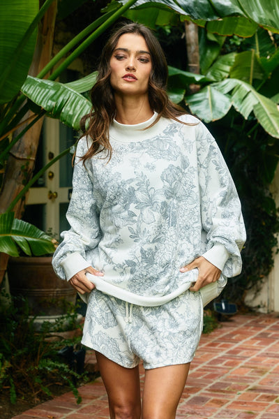 nothing but good luxe knit mock neck + short set | ivory + grey