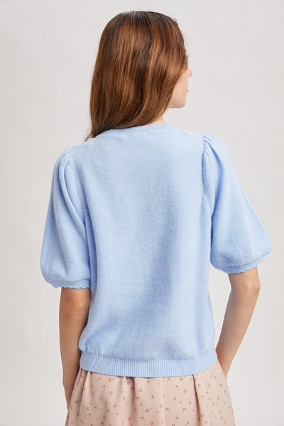 love without limits puff sleeve cardigan | m. blue