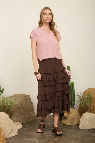 made the call sleeveless knit sweater | mauve