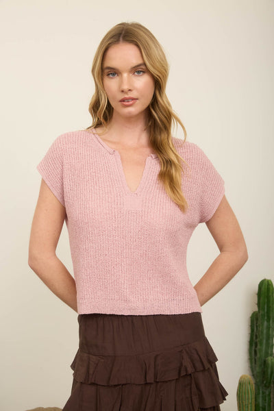 made the call sleeveless knit sweater | mauve