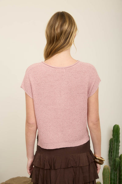 made the call sleeveless knit sweater | mauve