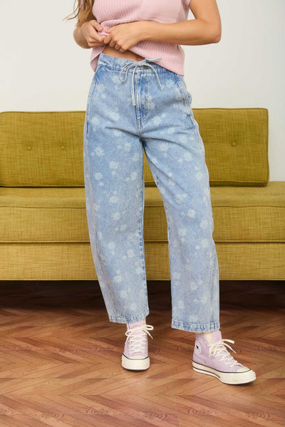 dandelion washed denim drawstring waist jeans | light wash