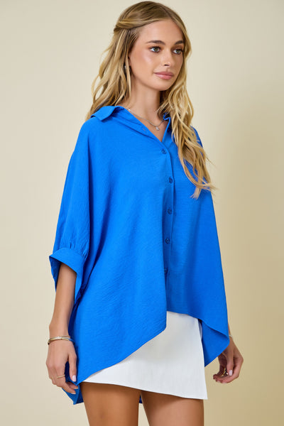hear me out oversized air flow button up top | azure