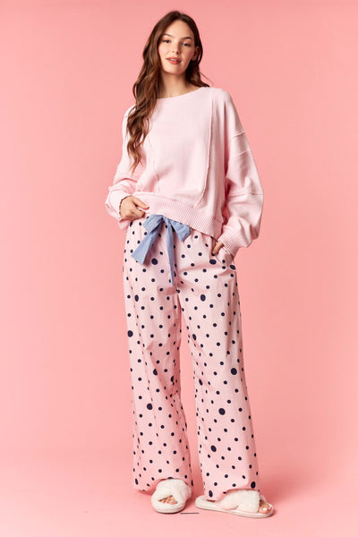 always on my mind mineral washed french terry pullover | lt pink