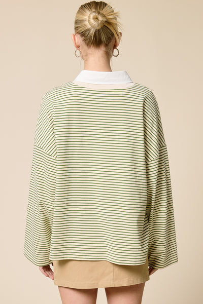say you will oversized striped top | clover