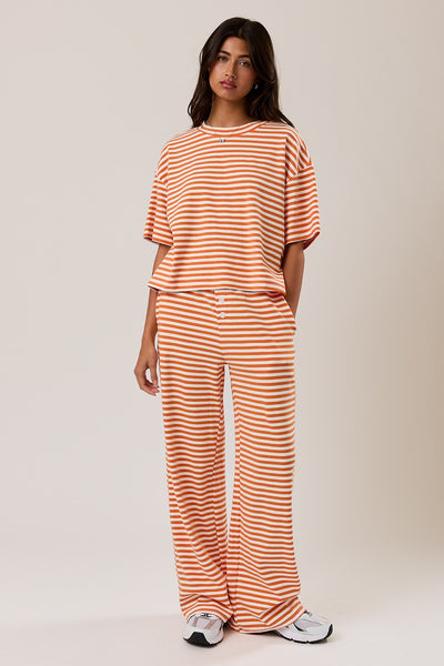 somewhere sunny striped set | white + orange