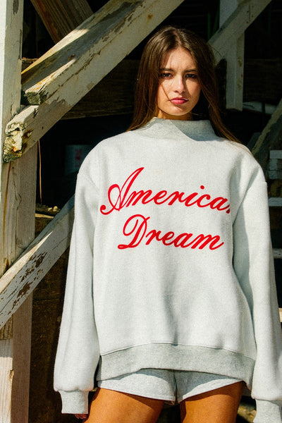 american dream + God's country reversible mock neck | heather grey