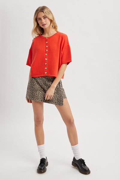 as you were button up knit top | poppy