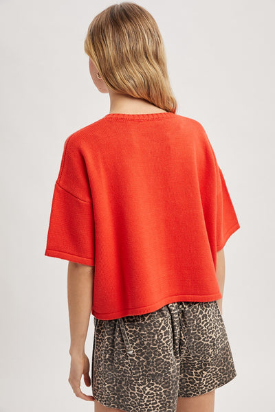 as you were button up knit top | poppy