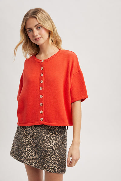 as you were button up knit top | poppy