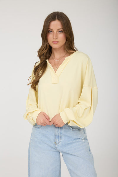 in this moment cropped knit top | butter yellow