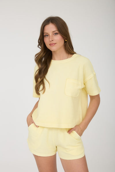 already there ribbed knit set | butter yellow
