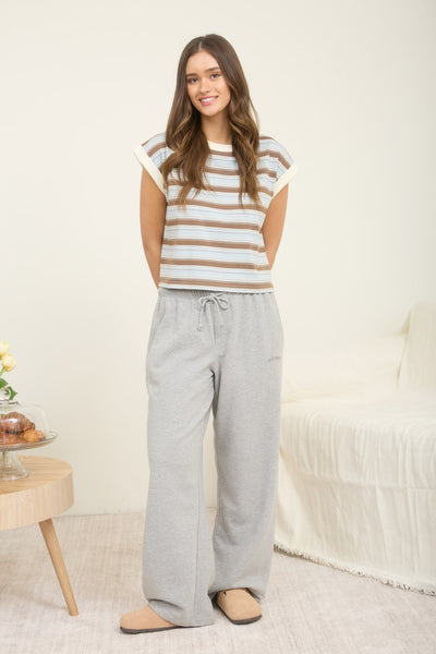 in the long run striped sleeveless top | cream multi