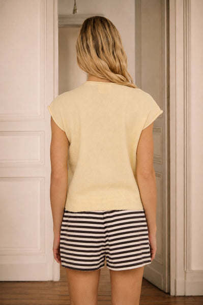 crowd pleaser sleeveless cardigan | butter yellow