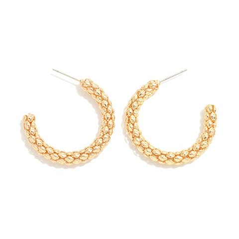 popcorn chain hoops, gold | small