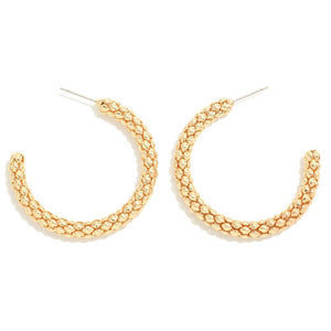 popcorn chain hoops, large | gold