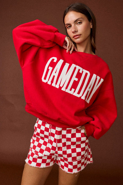 gameday essential oversized sweatshirt | red