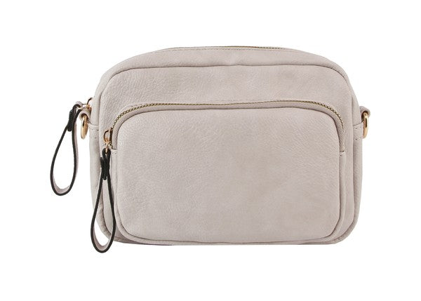 vegan leather mini crossbody | light grey