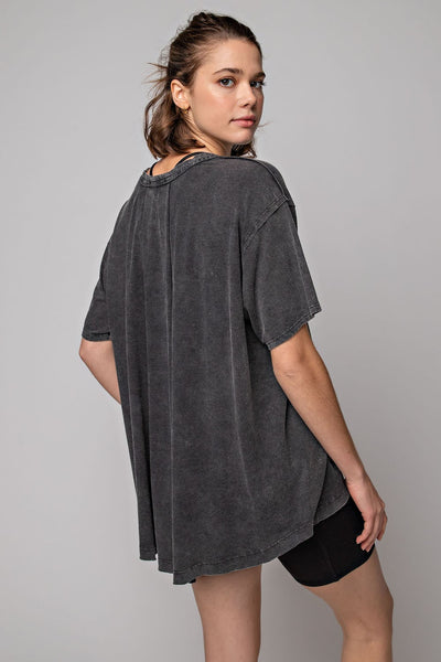 auto pilot mineral wash henley | black