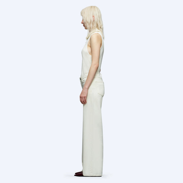 bryer mid rise wide leg jeans | gardenia
