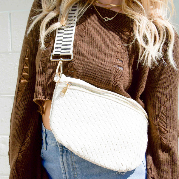 westlyn woven bum bag | cream