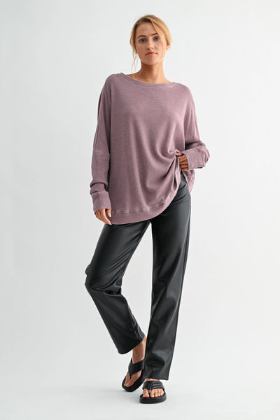 tied to perfection waffle knit top | rose taupe