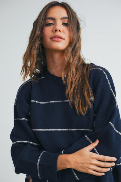 thought you'd notice striped sweater | navy
