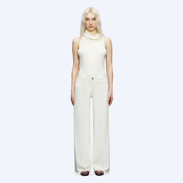 bryer mid rise wide leg jeans | gardenia