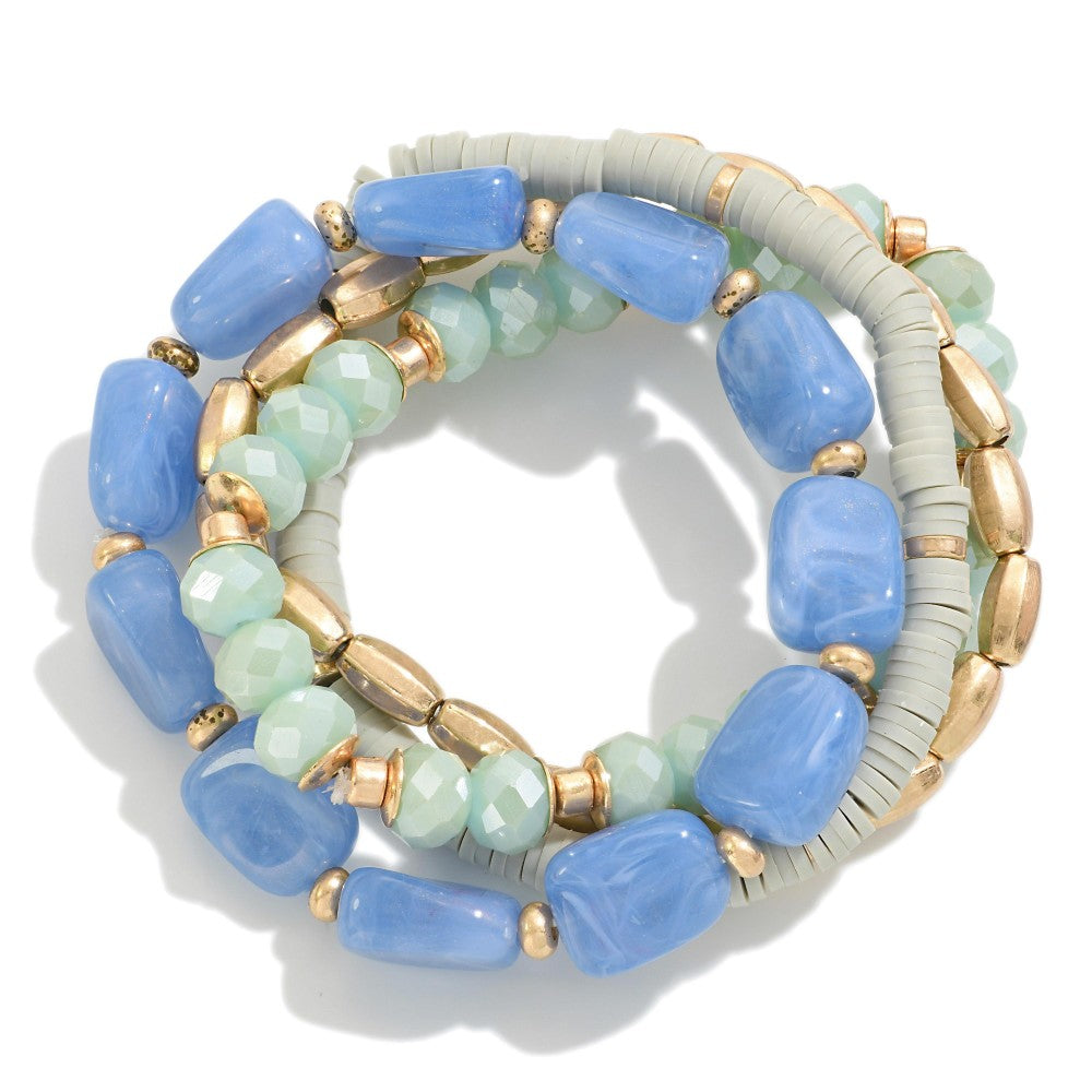 set/four beaded bracelets | multi