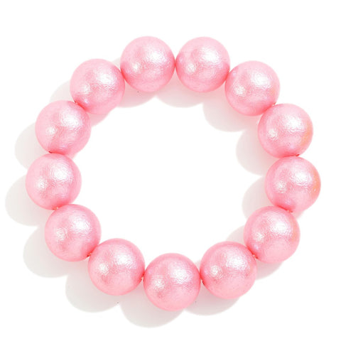 chunky beaded bracelet | pink