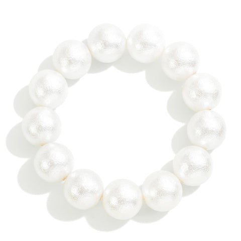 chunky beaded bracelet | white